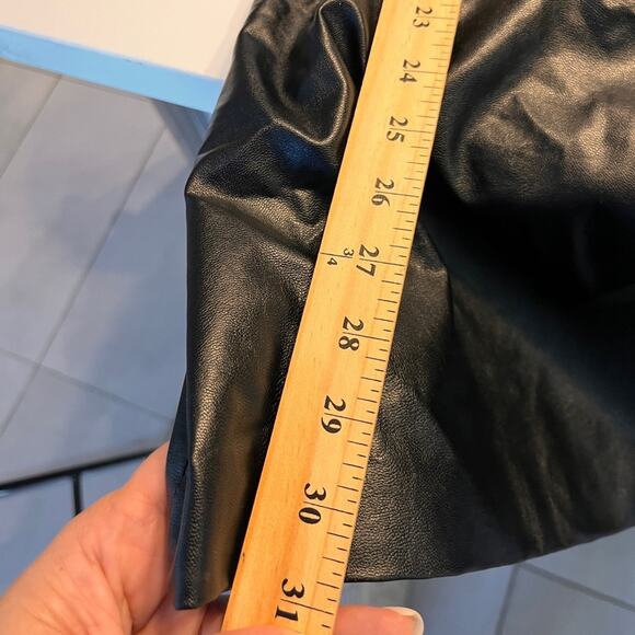 NEW Ba&sh Black Faux Leather Puff Sleeve Dress Medium - Picture 10 of 10